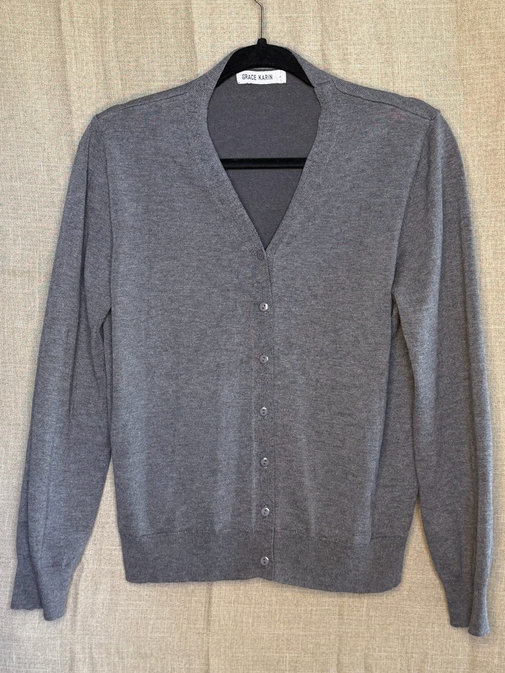 Grace Karin Gray Button Cardigan